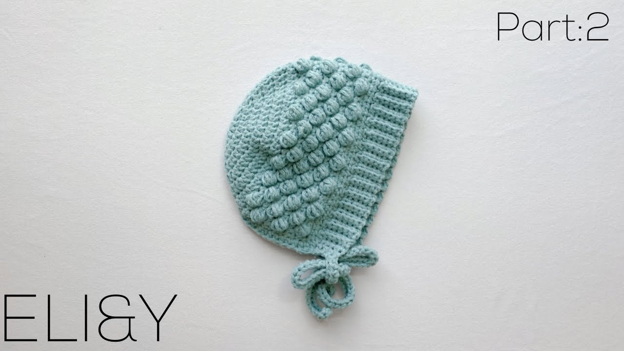 Baby Crochet Hat Bonnet Crochet Pattern Pdf Filet Bonnet Bobble Stitch Hat  0-24month 4ply Fingering & DK 8ply Light Worsted Instant Download 