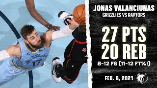 Jonas Valanciunas Drops HUGE Double-Double! 27pts, 20reb vs Raptors Highlights | February 8, 2021