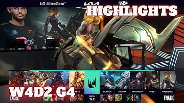 XL vs FNC - Highlights | Week 4 Day 2 S12 LEC Spring 2022 | Excel vs Fnatic W4D2