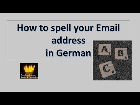 How to SPELL your EMAIL ADDRESS in German