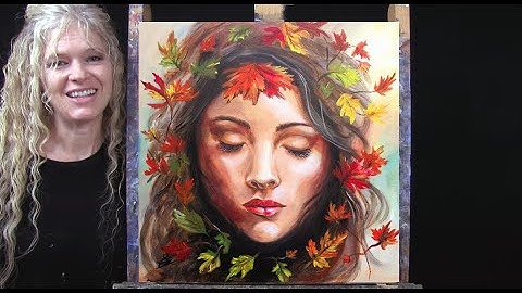 Learn How to Draw and Paint with Acrylics-MOTHER NATURE AUTUMN-Easy Beginner Tutorial-Time Lapse