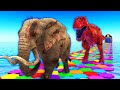 Giant T-rex’s chasing Elephant turn into zombie Temple run pc style | Mammoth life #68