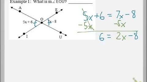 Geometry Video 2-3: Vertical Angles and Linear Pairs