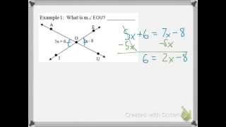 Geometry Video 2-3: Vertical Angles and Linear Pairs