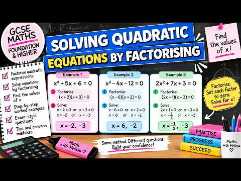 Solving Quadratic Equations by Factorising video thumbnail