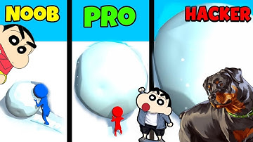 NOOB VS PRO VS HACKER IN SNOW RACE WITH SHINCHAN & CHOP