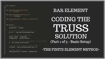 Bar Finite Element - Coding the Truss Solution - Part 1 of 3 - (Setup)