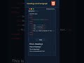 headings and paragraph in html #Coding #Programming #CodeLife #Tech #LearnToCode #WebDevelopment