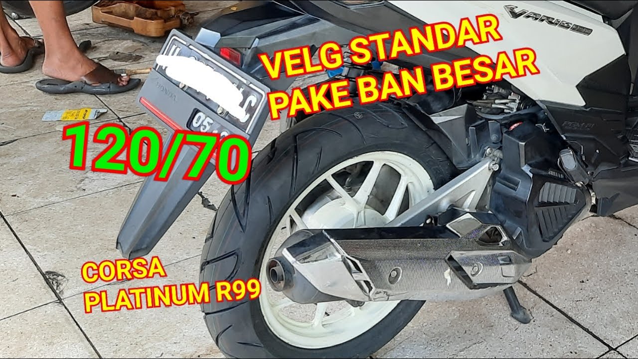 Pasang ban CORSA PLATINUM R99 ukuran 120/70 ring 14 velg