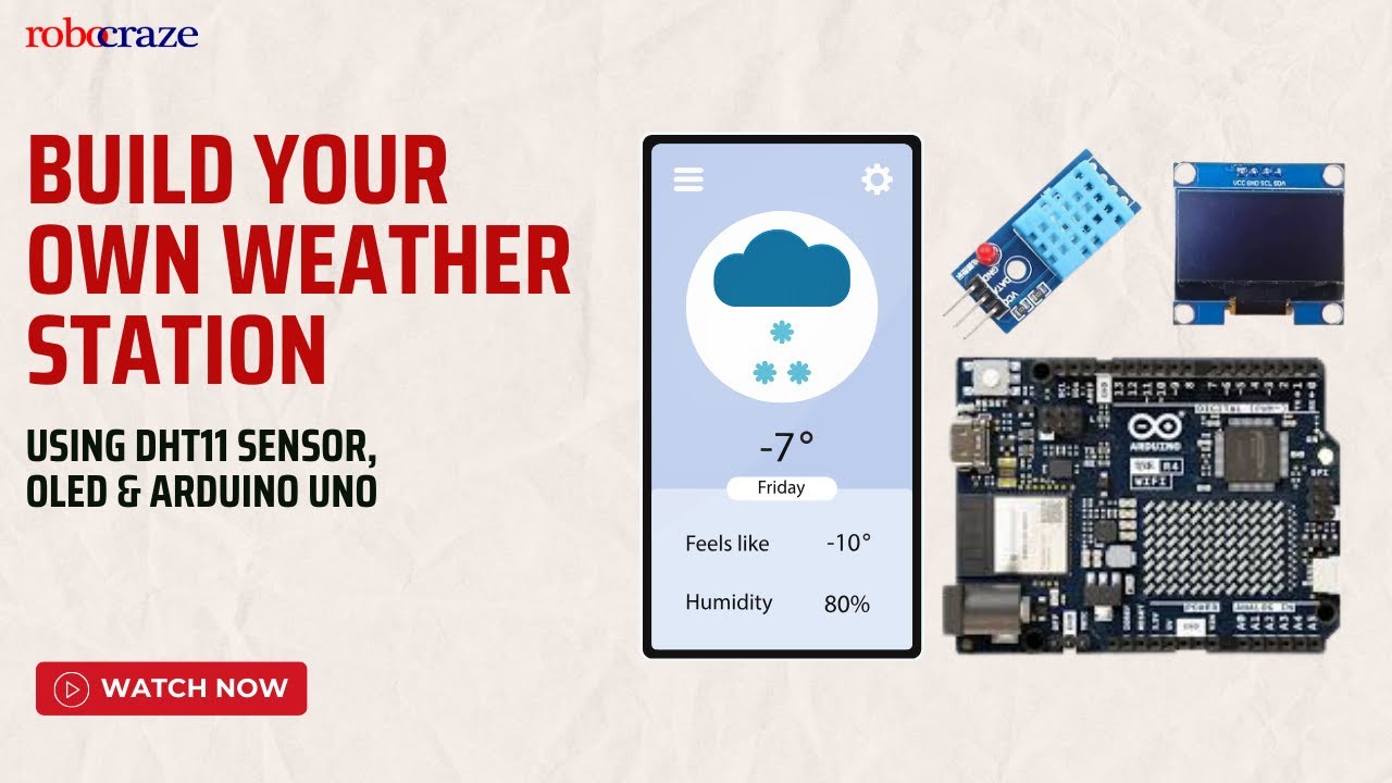 Build Your Own Weather Station Using DHT11 & Arduino in just 2 minutes ...