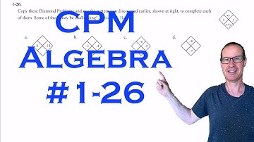 CPM Algebra Chapter 1 Problem 26
