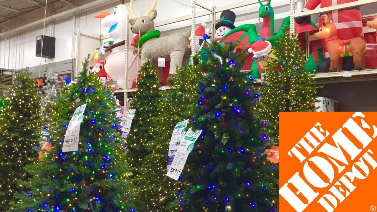 HOME DEPOT CHRISTMAS DECOR CHRISTMAS DECORATIONS TREES SHOP WITH ME SHOPPING STORE WALK THROUGH ...