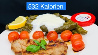 Kalbssteak Mit Gefüllte Weinblätter Und Joghurt Dazu Nur 532 Kalorien