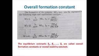stepwise and overall formation constant