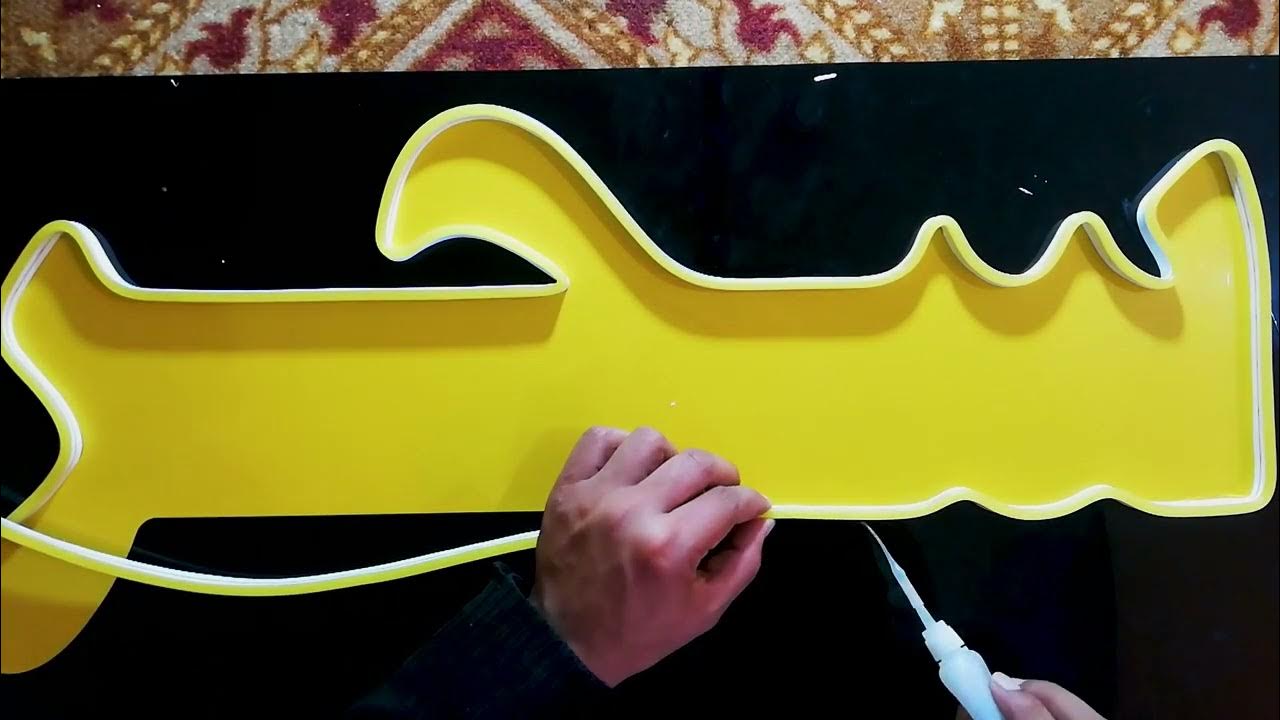 How to make Neon Sign with 3D effect while using a vinyl Sticker! YouTube