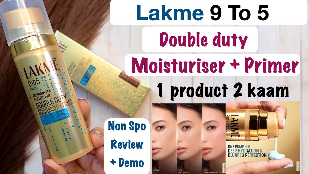 Lakme 9To5 Double Duty Moisturiser + Primer |  2-in-1 Hydration & Makeup Prep with Hyaluronic Acid