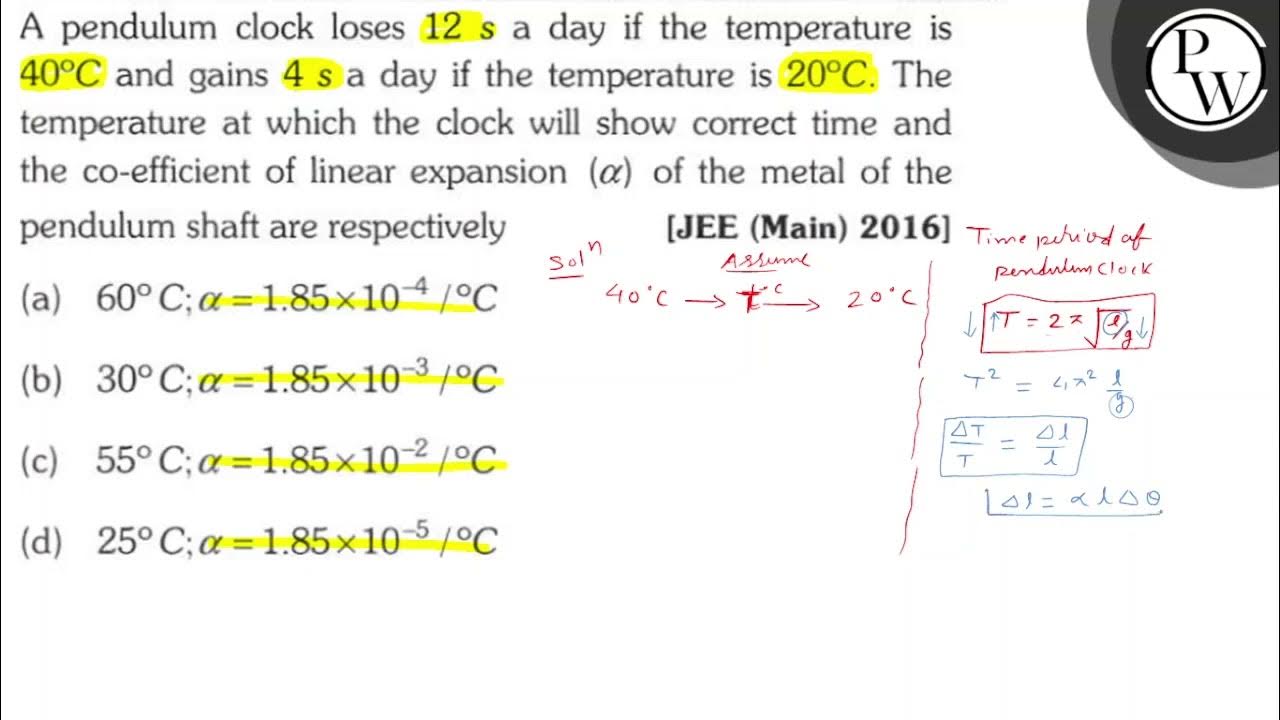A pendulum clock loses \( 12 \mathrm{s} \) a day if the temperature is