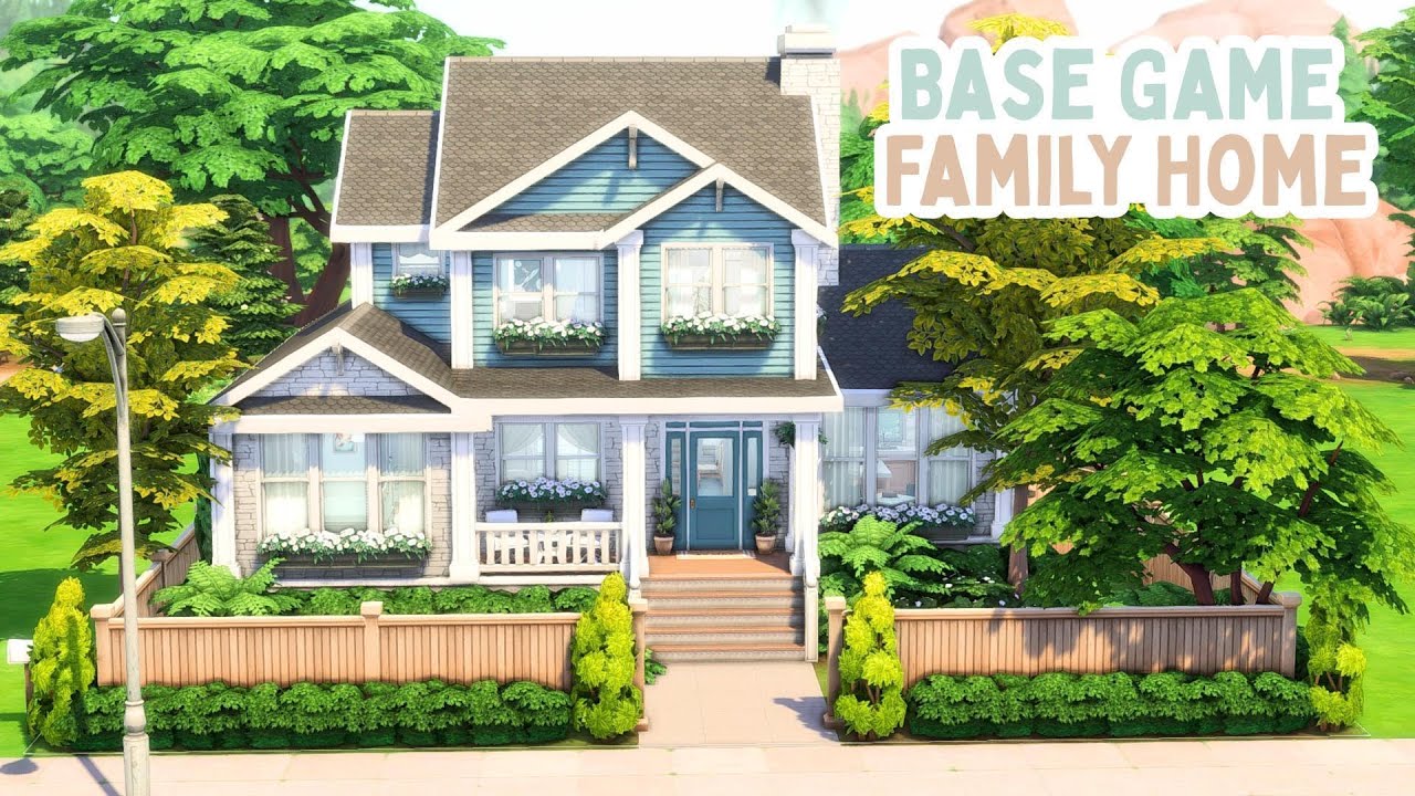 Base Game Family Home 🌿The Sims 4 Speed Build - YouTube