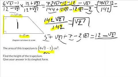 Find Height Of Trapezium When Given The Area | Non Calculator