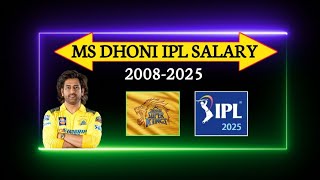 Full Ms Dhoni Ipl Salary Every Season (2008-2025)|| Ms dhoni ipl(2008-2025) Salary Update