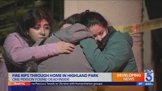 Person found dead after fire rips through Highland Park home