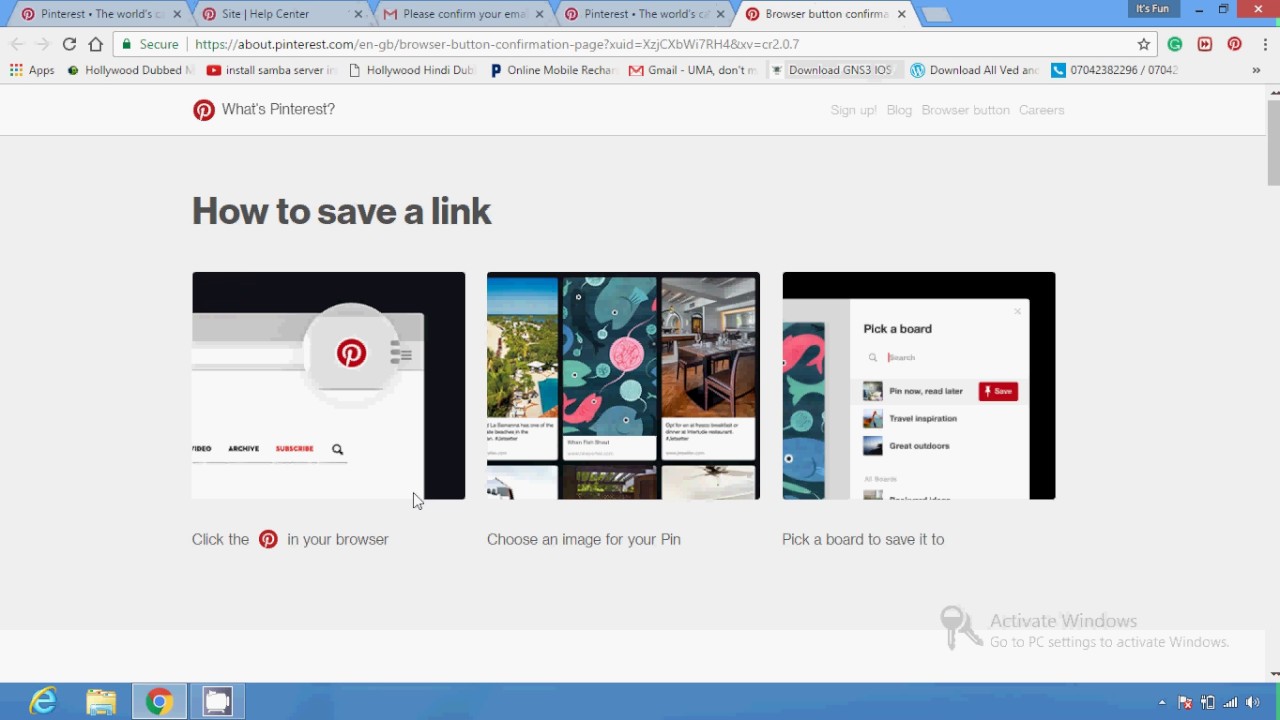 Add pinterest pin button to any browser.
