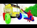 APRENDE COLORES con SPIDERMAN Y EL BUS ESCOLAR