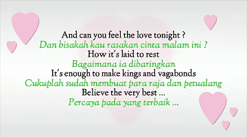 Elton John - Can You Feel The Love Tonight - Lyrics ( Terjemahan Indonesia )