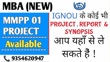 MMPP 01 Ignou Project / Ignou MBA Project submission / MMPP 01 Project Work