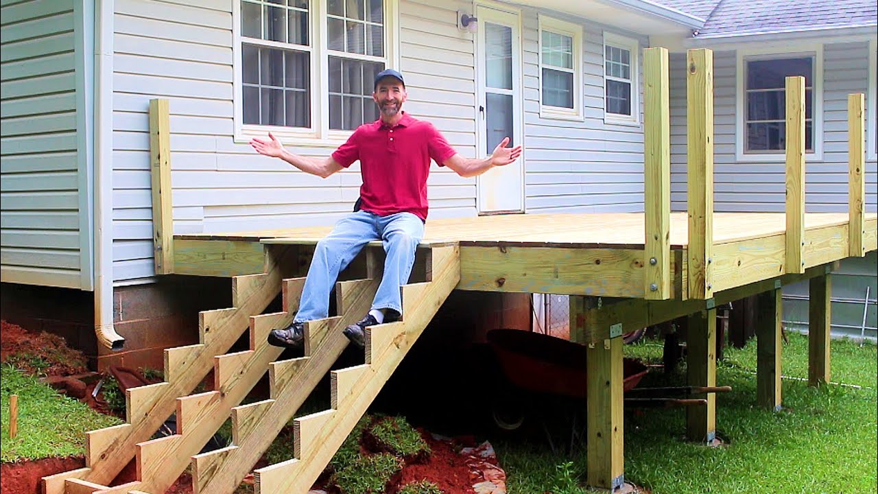 Adding Decking, Stairs, and Posts - Building a Deck Part 2 - YouTube