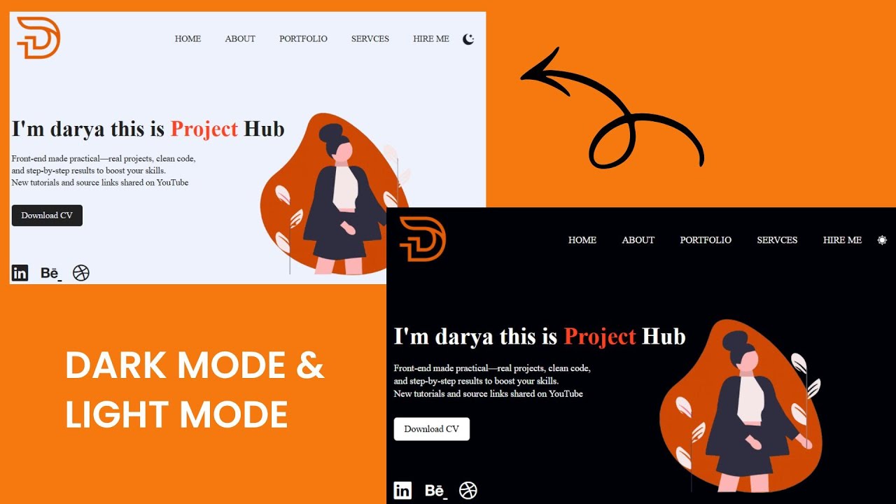 How to Build a Dark/Light Mode Website Page with HTML, CSS & JavaScript ...