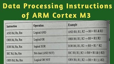 || Data Processing Instructions of ARM Cortex M3 in Embedded Systems || diploma || Engineering ||