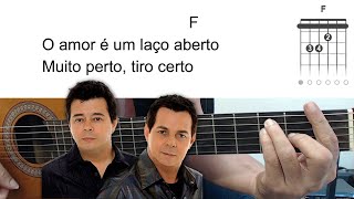 Video thumbnail of "Como Tocar LAÇO ABERTO( Te amar Foi um Erro )Cifra Simplificada. Aula de Violão. Althair e Alexandre"