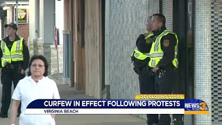 Curfew in effect following protests