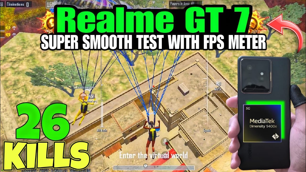 Realme GT 7 BGMI 120FPS Gaming Test 🔥 FPS Meter On | | 26 KILLS | 4 FINGER GYRO GAMEPLAY!