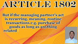 Chapter 2: Obligations of the Partners Section 1: Obligations of the Partners Among Themselves