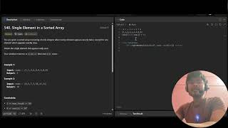 Single Element in a Sorted Array in O(log n) (LeetCode 540)