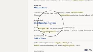 Searching in Secondary Sources │ CEB Research Tips & Tricks: Trusts and Estates
