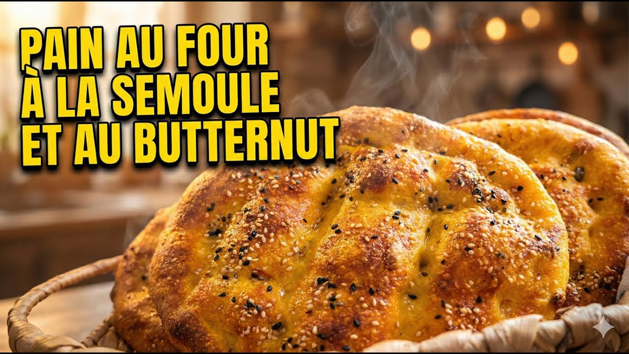 🍞 Pain au Four à la Semoule et au Butternut – Recette Maison Facile 🎃