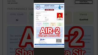 AIR 2 SHANU ARORA Sir || IIT JAM 2027 || JEST TIFR GATE CSIR NET
