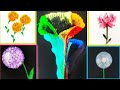 5 Easy and Quick Flower Painting Ideas / Acrylic / Easiest Tricks and Techniques