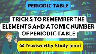 TRICKS TO REMEMBER THE ELEMENTS AND ATOMIC NUMBER OF PERIODIC TABLE