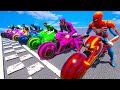 CARS, TRUCKS, MOTOBIKES with Heroes! Battle Race Challenge - GTA 5