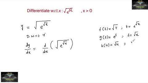 Differentiate w.r.t.x √e^√x,  Ncert class 12 Differentiation chain rule problems