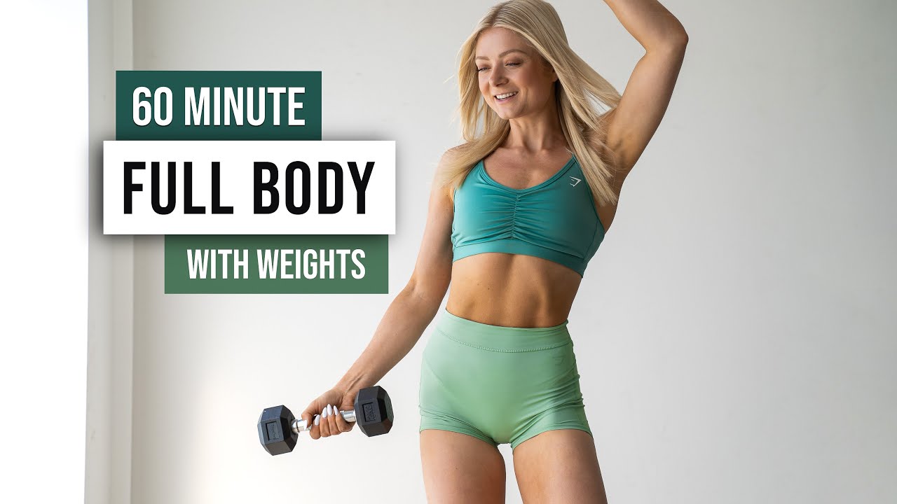 ⁣60 MIN FIERCE FULL BODY HIIT, NO JUMPING Workout with Weights - No Noise, Low Impact Home Workout