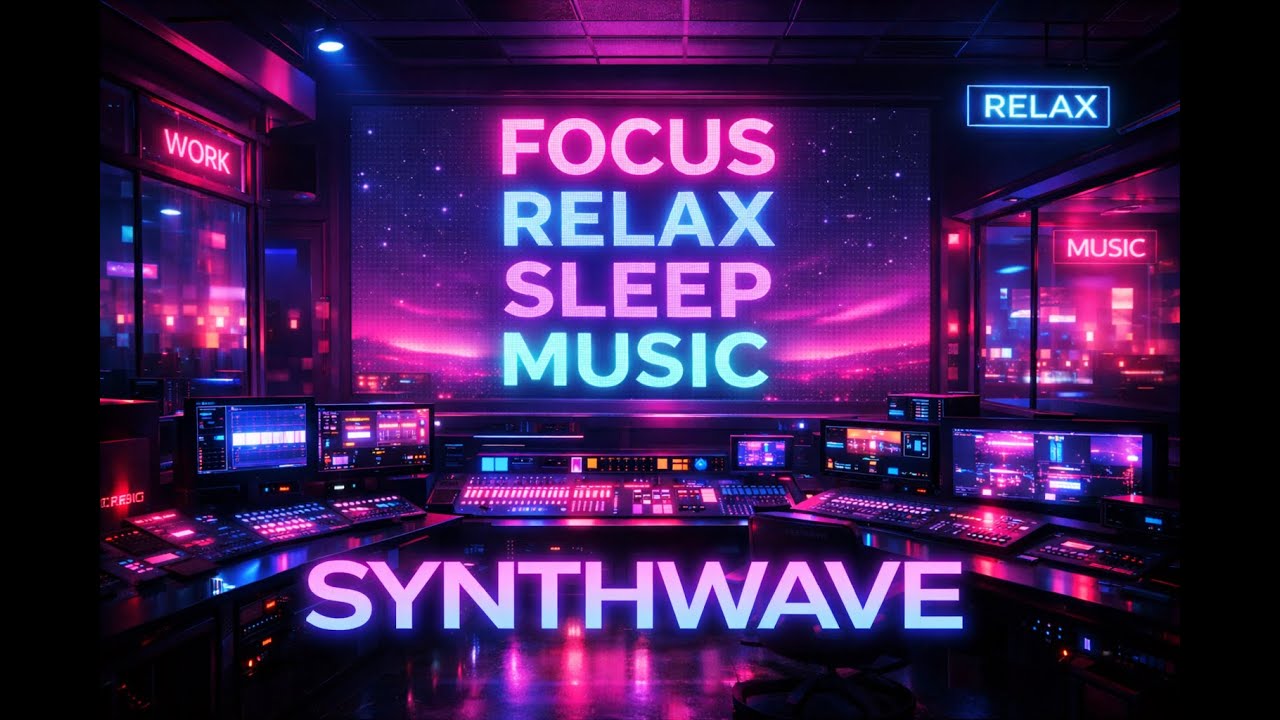 Neon Control Room Synthwave | Focus & Relax Music for Night Work