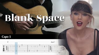 PDF Sample Blank Space - Taylor Swift - Fingerstyle Guitar guitar tab & chords by Yuta Ueno.