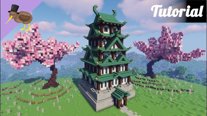 Minecraft Pagoda - Large Japanese Pagoda Minecraft TUTORIAL - Nether Update  1.16+ Minecraft Map