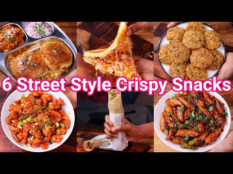 6 Street Style Crispy Snacks - Easy to Make  Tasty to Eat  Healthy  Tasty Street Food Meal Combo
