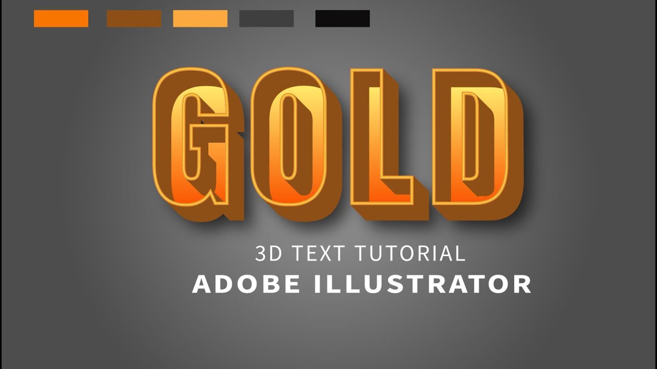 3D Text Effect in Adobe illustrator - 3D Text Design Tutorial - YouTube